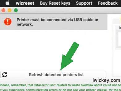 click Refresh detected printers list